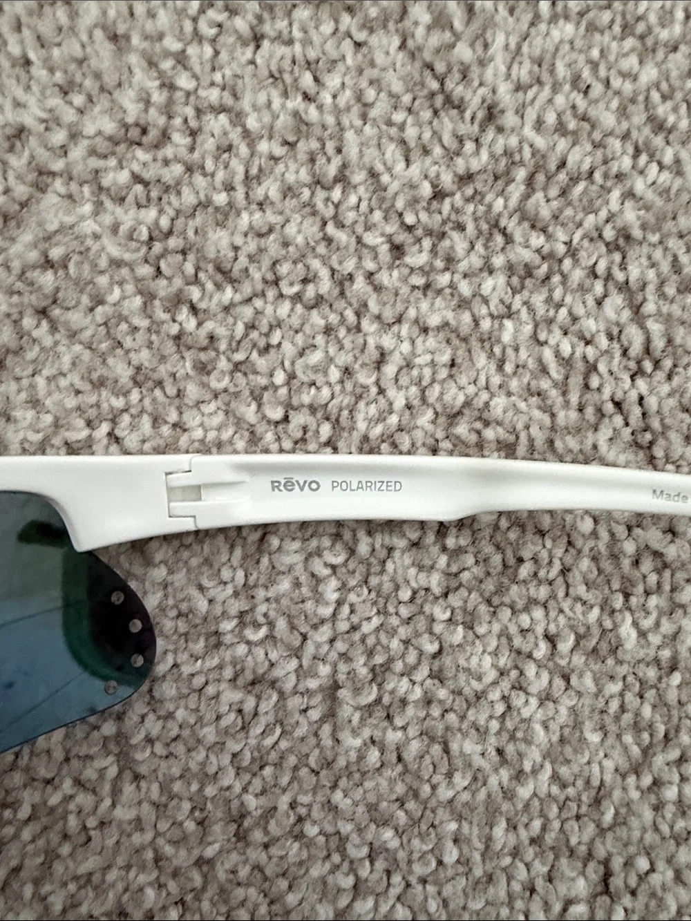 Revo White Polarized Sport Sunglasses with Black Case